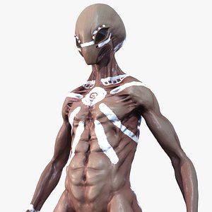 martian alien character pbr 3D model