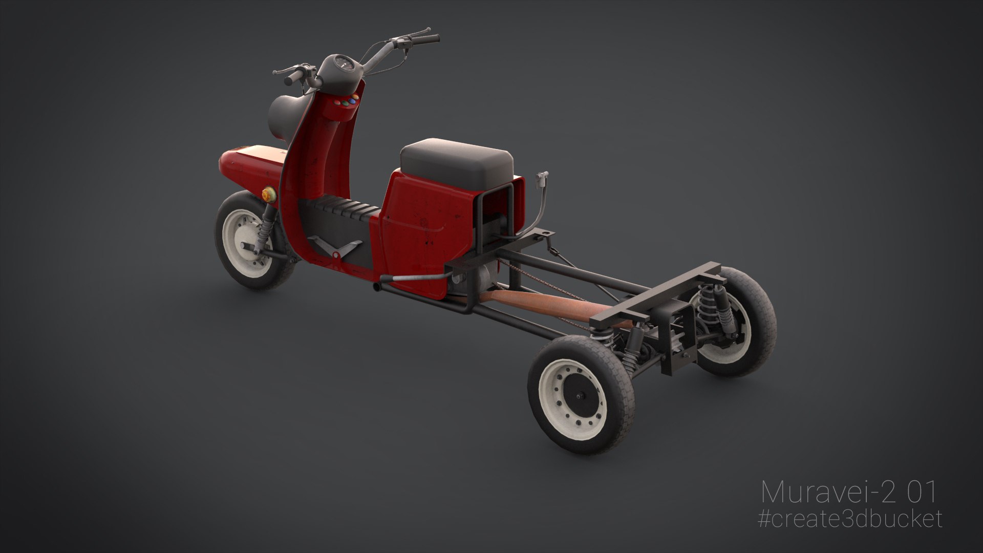 Scooter Ant. Old Soviet Motor Scooter on Three Wheels with a Cart Stock  Image - Image of memory, graves: 111893521