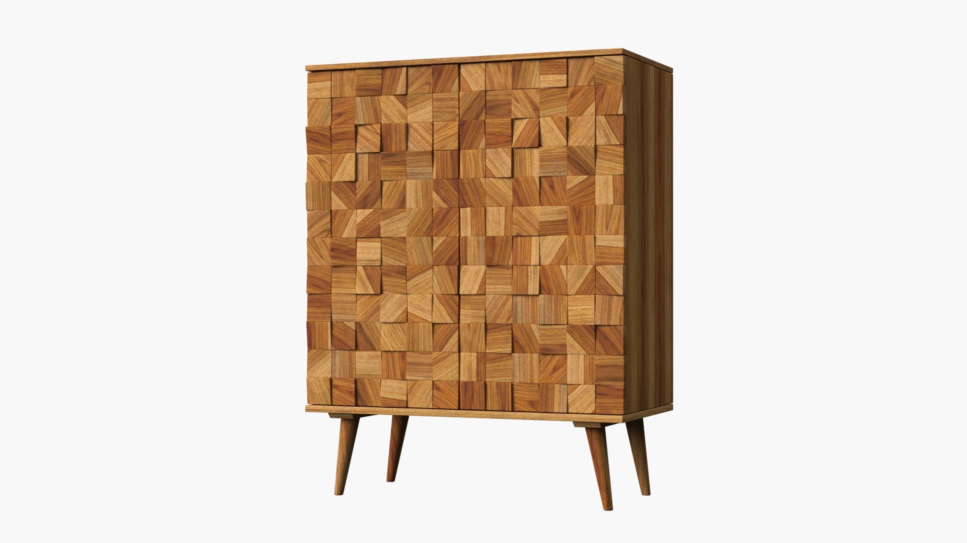 Zara Home - Wooden Faceted Sideboard 3D Model - TurboSquid 1815386