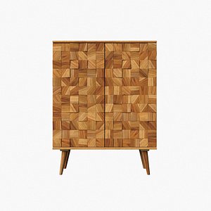 Zara Home - Wooden Faceted Sideboard 3D model