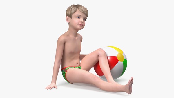 Garçon enfant asiatique avec ballon de plage modèle 3D $119 - .3ds .blend  .c4d .fbx .max .ma .lxo .obj - Free3D