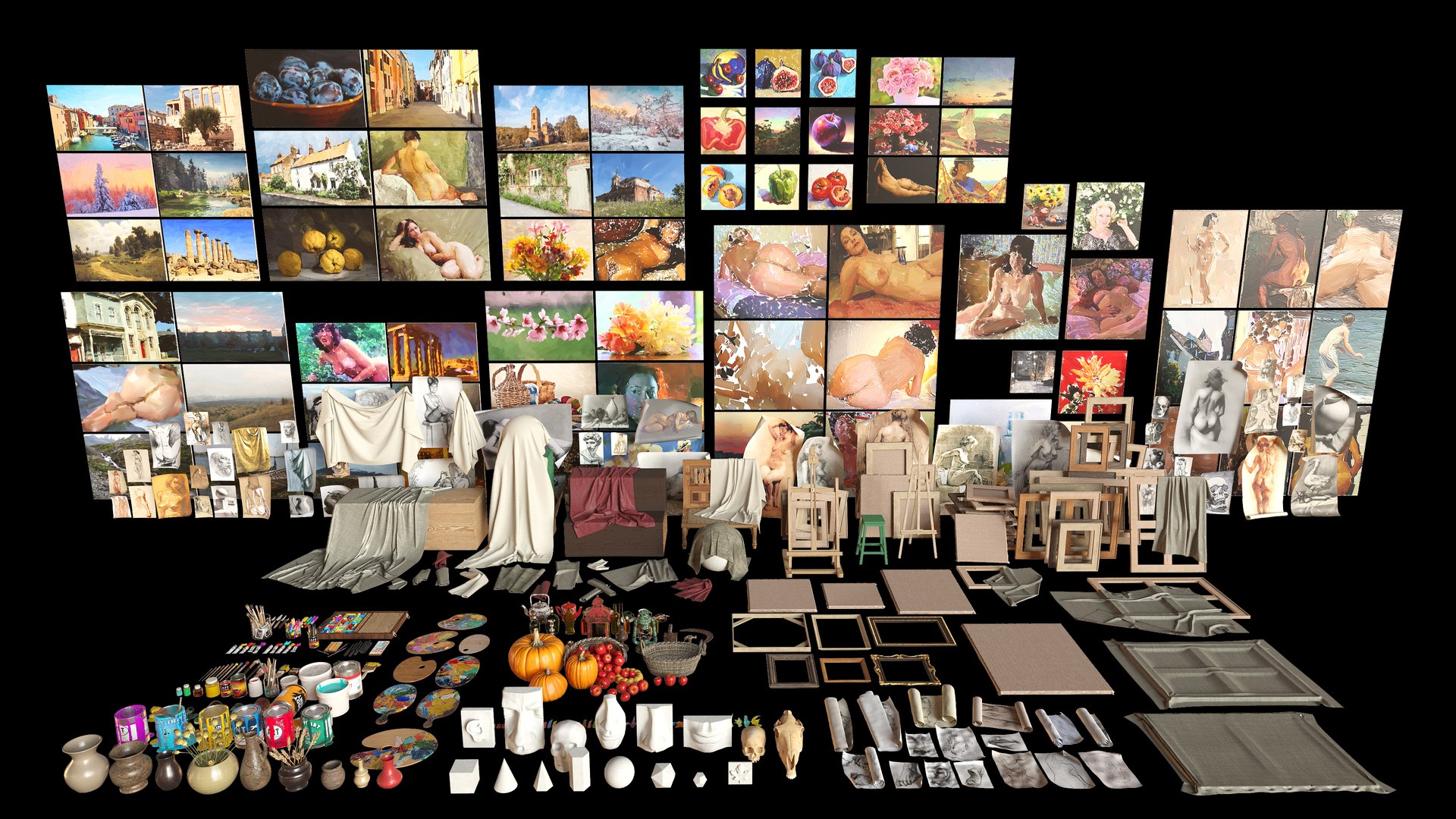 Artist Studio Pack 400 3D model https://p.turbosquid.com/ts-thumb/yv/mNYTUd/6G/artiststudiopack4003/jpg/1753519428/1920x1080/fit_q87/fd9485750e142cf4181ff65ee1053e6cf62be001/artiststudiopack4003.jpg