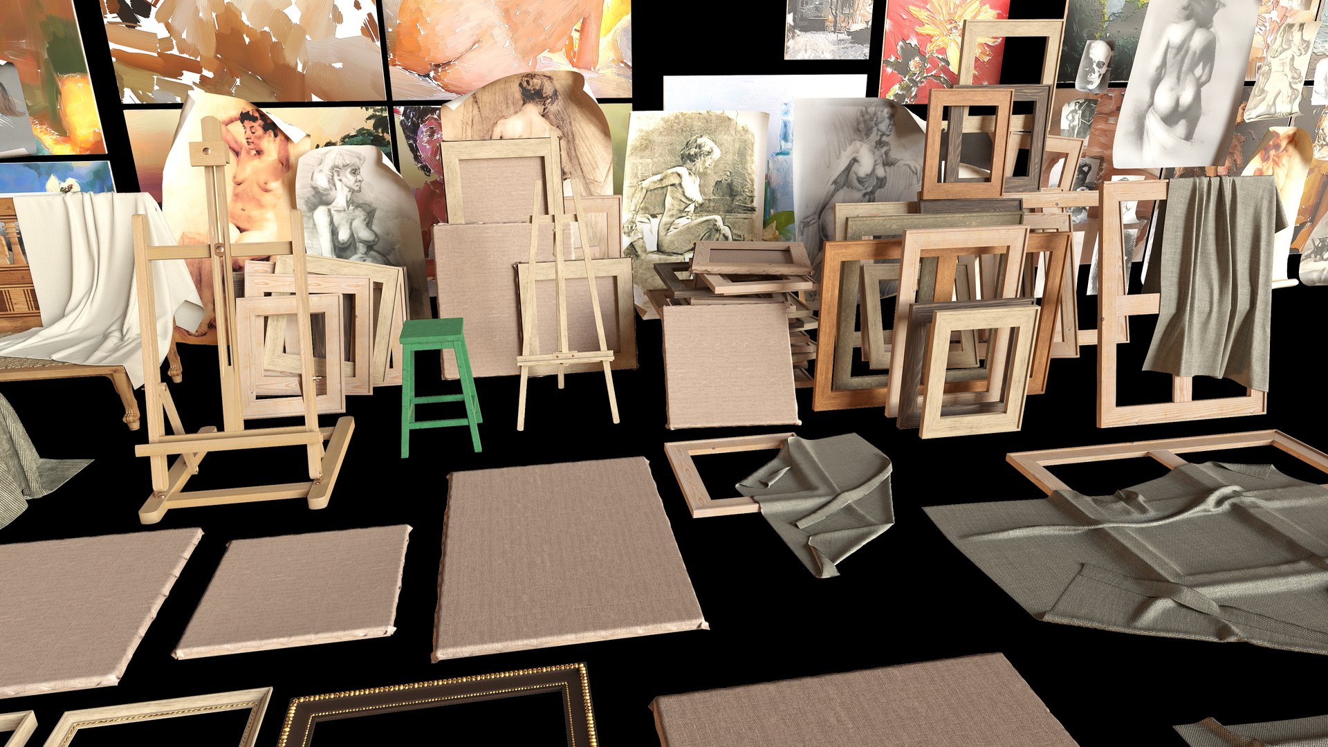 Artist Studio Pack 400 3D model https://p.turbosquid.com/ts-thumb/yv/mNYTUd/mr/artiststudiopack40018/jpg/1753519583/1920x1080/fit_q87/7ae7237ea5058baab9564a244a22489176f54d31/artiststudiopack40018.jpg
