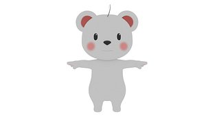 3D Rigged Polar Bear Cub 3D Character Blender File with ARKit Blendshapes for Games and Cinematics model