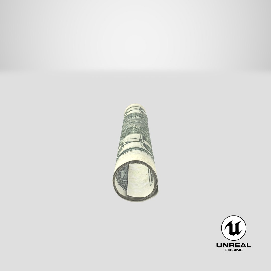 single tightly rolled dollar 3D model https://p.turbosquid.com/ts-thumb/yv/oFlMfo/yh4HIYTo/unreal_capture/png/1522119756/1920x1080/fit_q87/efff52b86372e5c2244e75595421613c9e3cd5ac/unreal_capture.jpg