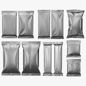 Snack Pack and Bar Foil Wrapper Mockup Set