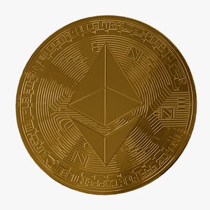3D Low poly Ethereum coin
