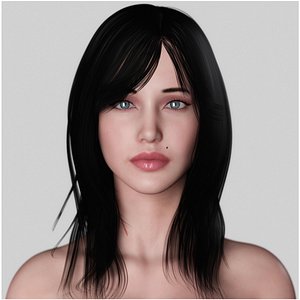 Busty Brunette Woman Leather Suit model