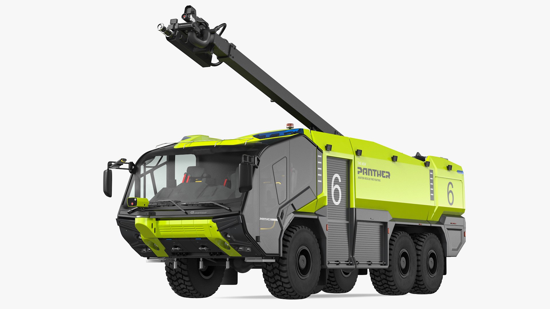 Rosenbauer Panther 6x6 ARFF Vehicle Rigged 3D model preview