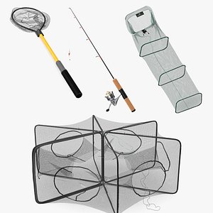 3D Fishing Equipment Collection