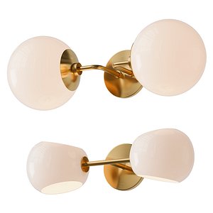 3D Minimalist Globe Sconce and Xaviero Glass Vanity Light model