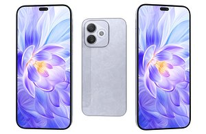 Honor X60i Coral Purple Low Poly 3D