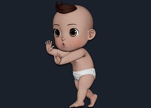 3D model Cartoon Baby Boy Rigged