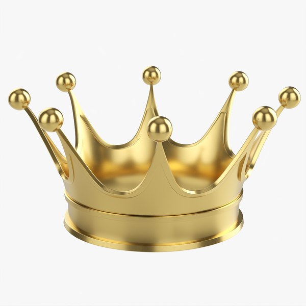 3D Royal coronation gold crown 02