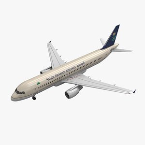 airbus a320 saudia 3d model