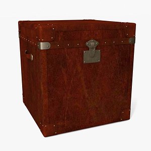 leather trunk travel 3d max