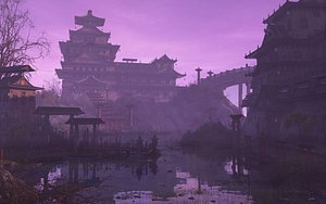 3D model Fantasy Orient Castle City Environment