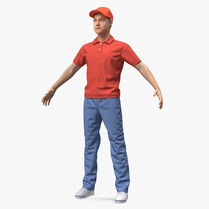 Delivery Service Man Neutral Pose Fur 3D model