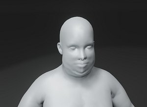 3D Female Body Fat Base Mesh 3D Model 10k Polygons