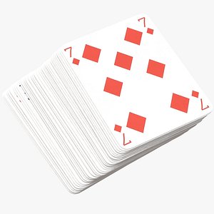 3D playing cards blue deck