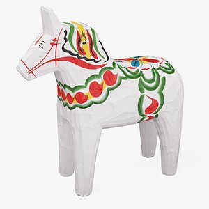Hand Painted Carved Folk Wooden Horse Toy