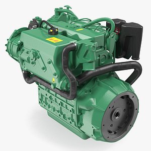 Marine Diesel Engine 3D Model
