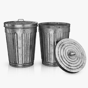 Street Trash Can PBR Game Ready Low-poly 3D model 3D model