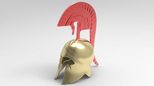 Medieval Armour Spartan Greek Helmet - 3D Model