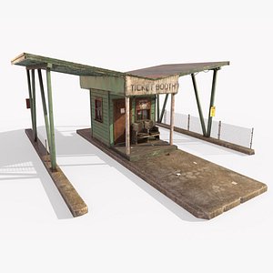 3D Old Park Entrance And Ticket Booth model