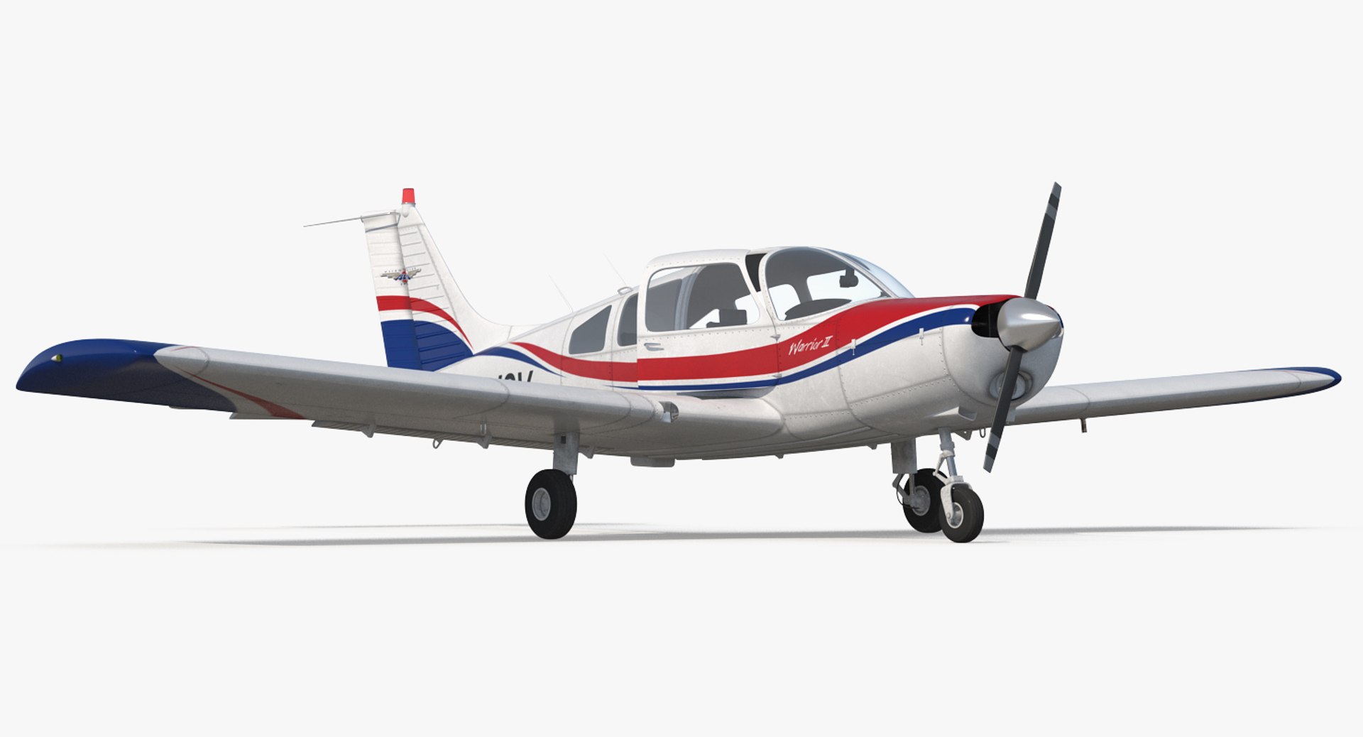 Piper PA28-161 Cherokee Rigged 3D Model 3D model preview