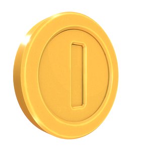 3D model Gold Coin Super Mario Animated