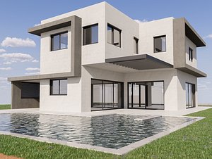 3D modern building 4--low poly pbr ue5 model