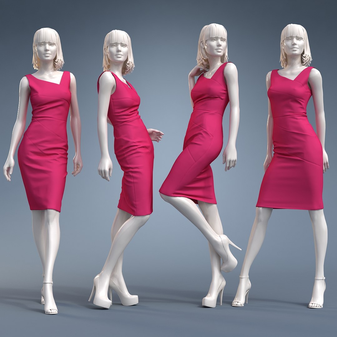 3d fbx woman mannequin clothes