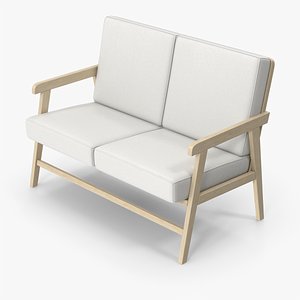 3D Double Wooden Armchair