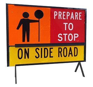 Road Works Sign Stop