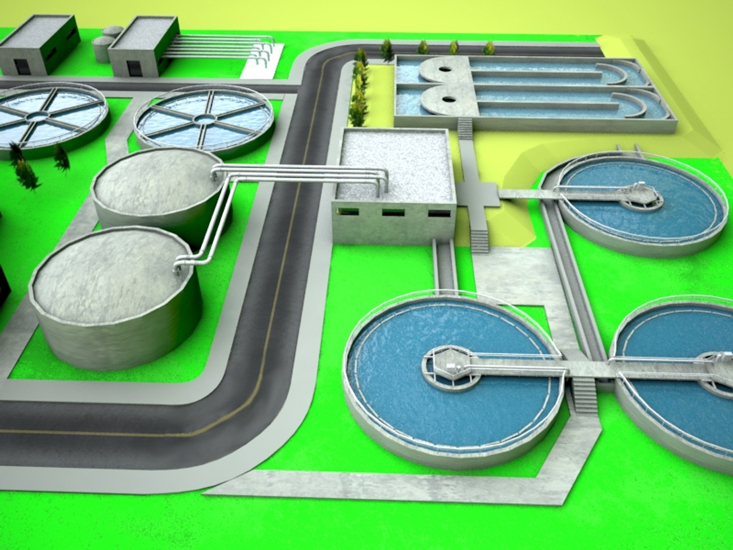 3ds Max Wasterwater Treatment Plant