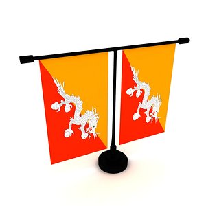 3D Flag of Bhutan