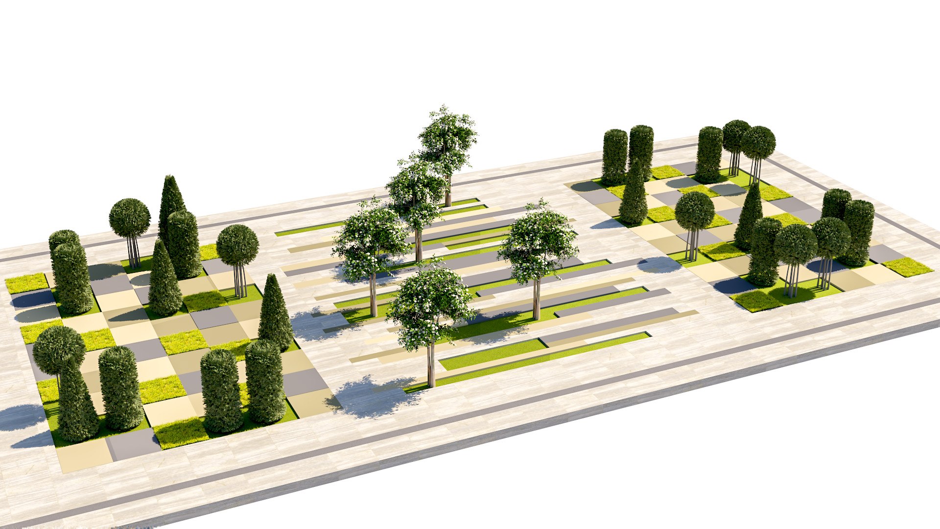 Urban Plaza Landscape Module 3D Model - TurboSquid 2549660
