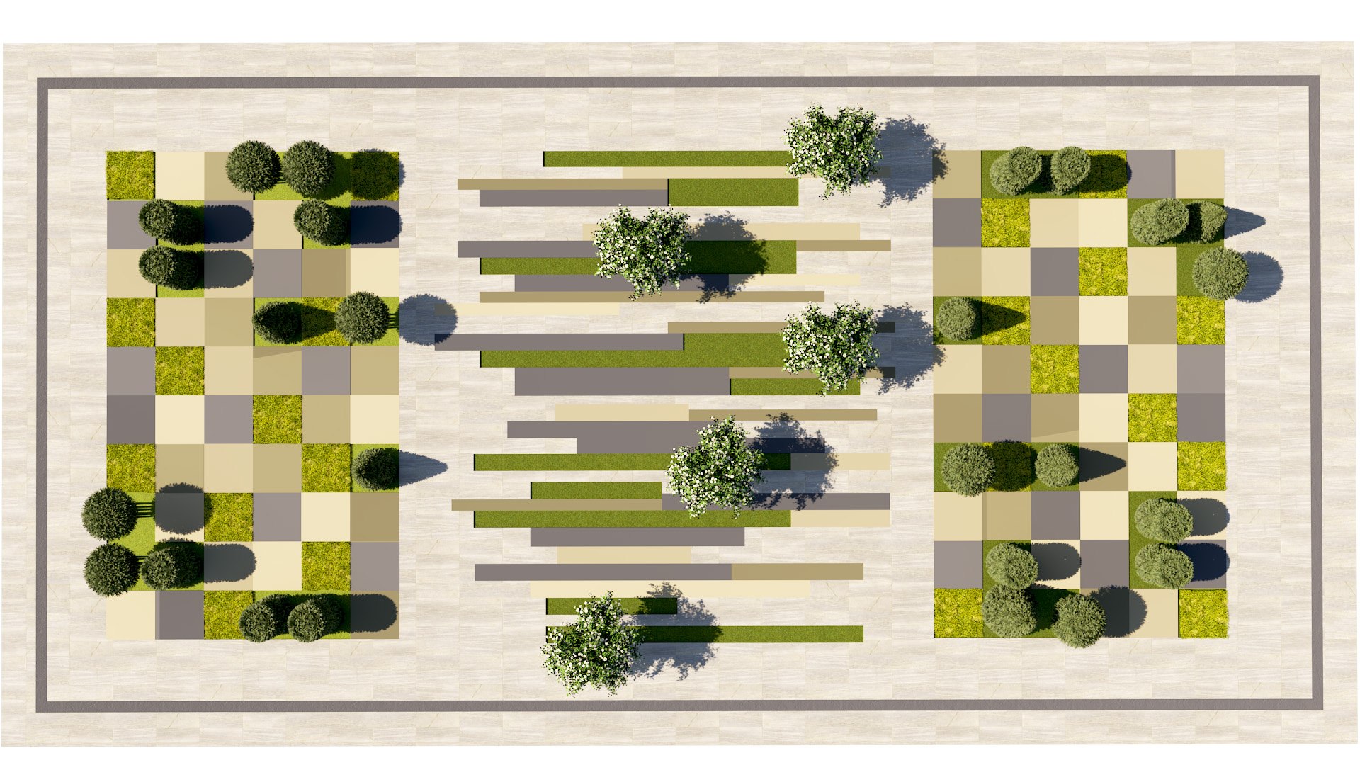 Urban Plaza Landscape Module 3D Model - TurboSquid 2549660