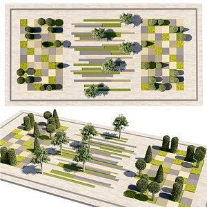 Urban Plaza Landscape Module 3D model