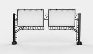 3D outdoor advertising billboard 3D model