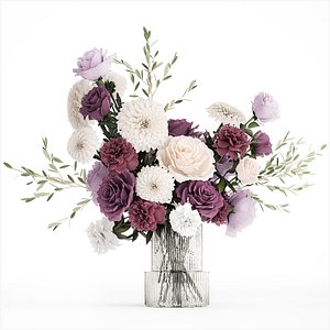 Bouquet of white flowers chrysanthemum rose peony 395