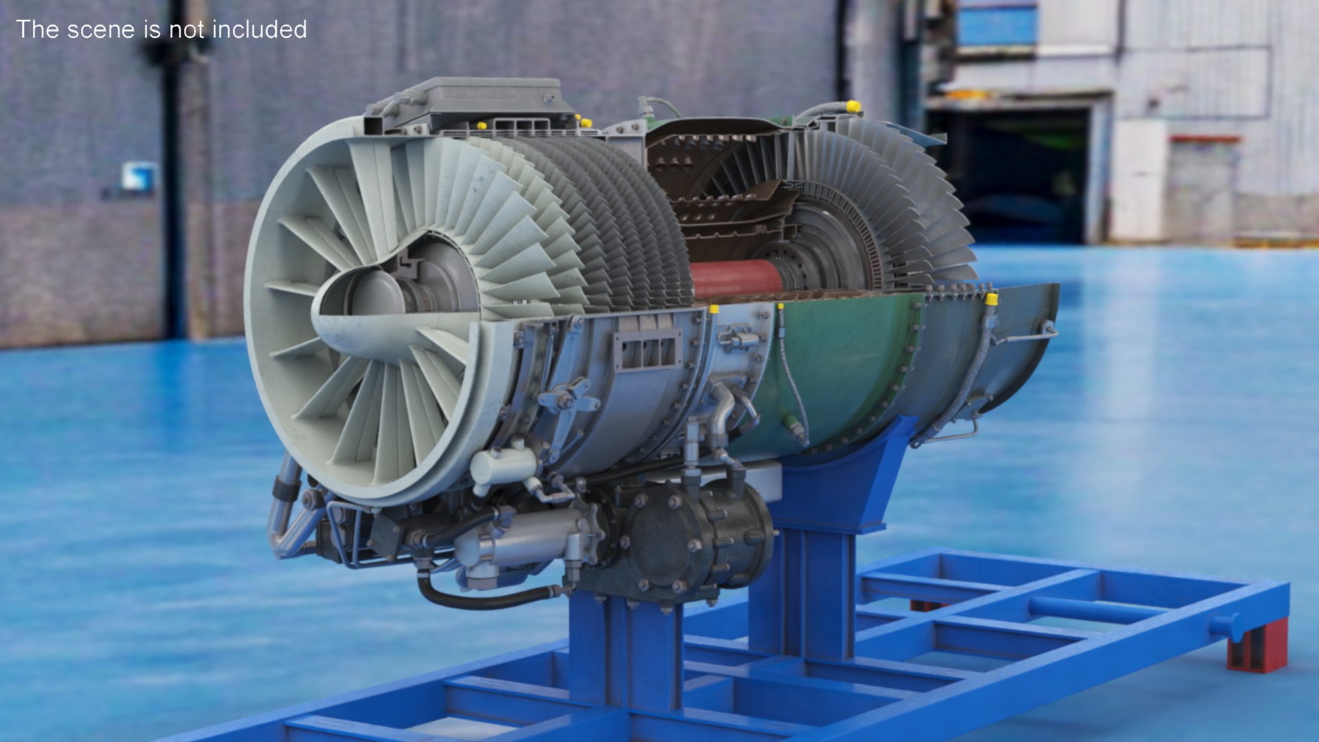 Cutaway Turbofan Jet Engine 3D Model - TurboSquid 2347589