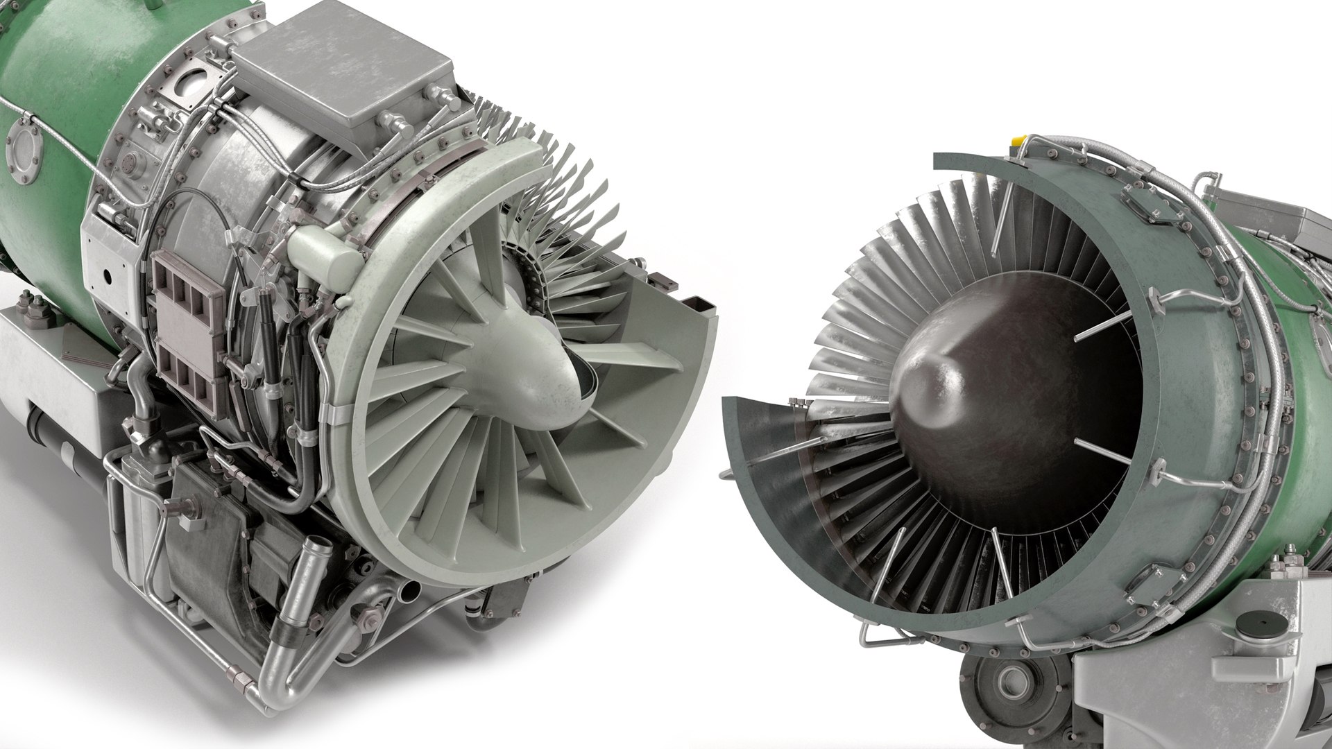 Cutaway Turbofan Jet Engine 3D Model - TurboSquid 2347589