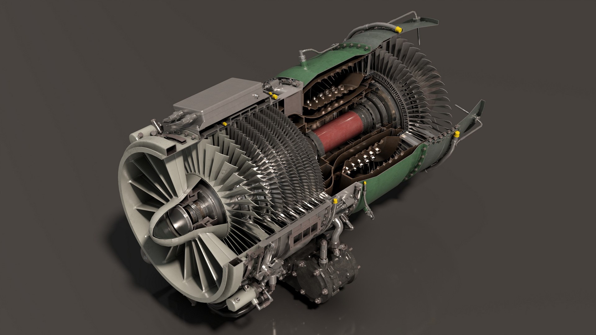 Cutaway Turbofan Jet Engine 3D Model - TurboSquid 2347589