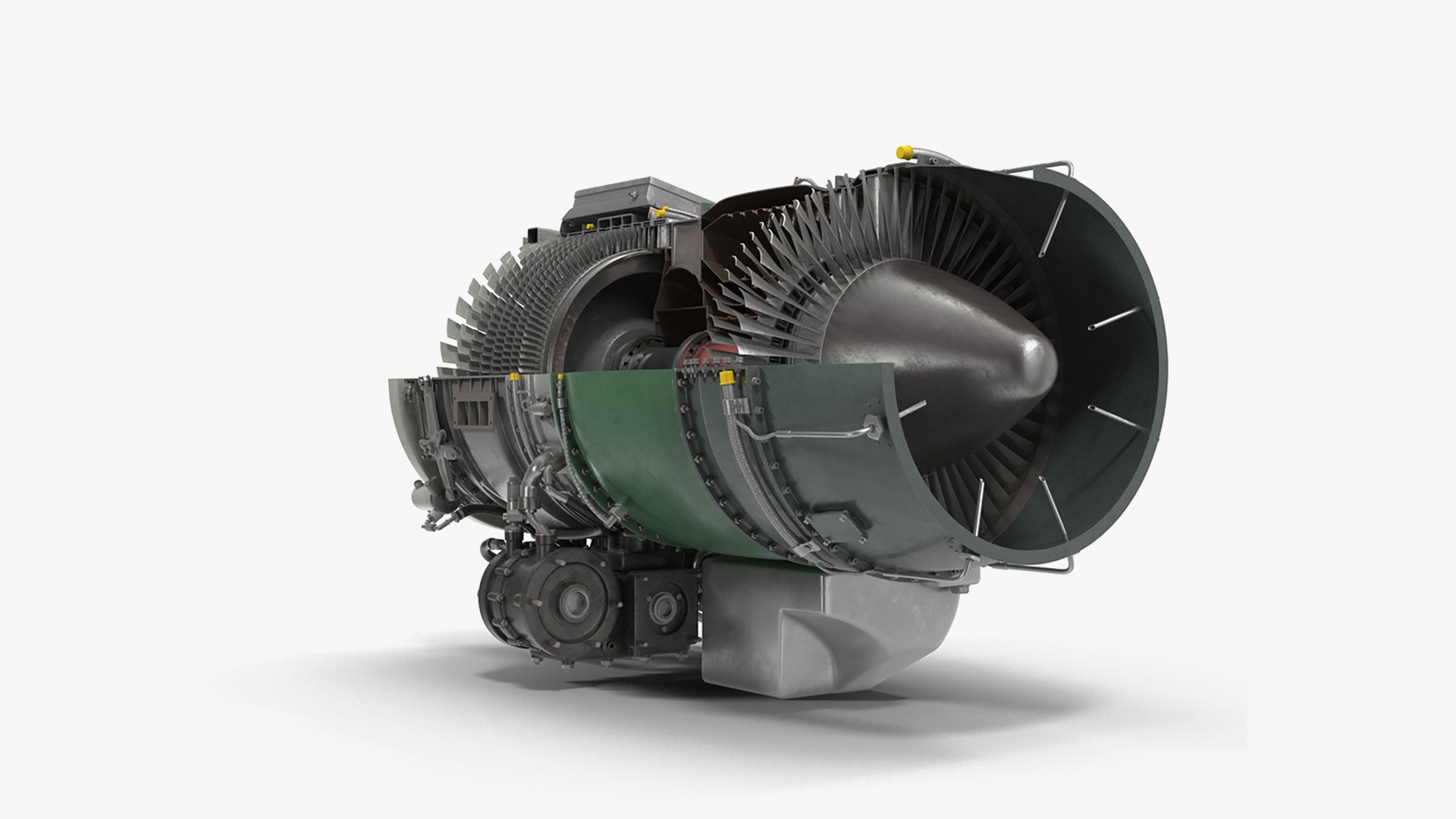 Cutaway Turbofan Jet Engine 3D Model - TurboSquid 2347589