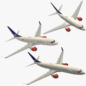 3D Boeing 737-600 / 700 / 800 Scandinavian Airlines (SAS) Pack model
