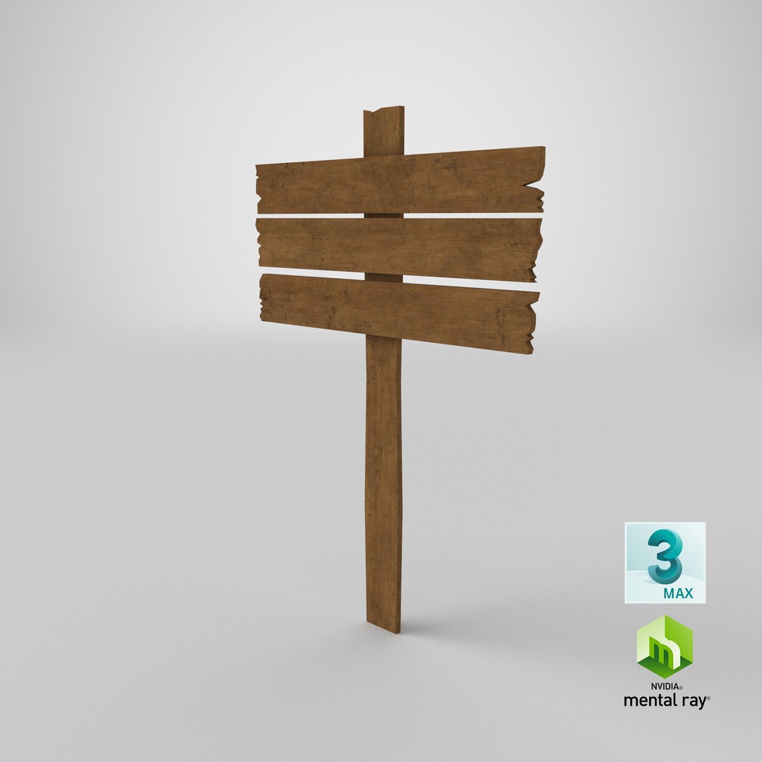 3D Wood Sign - TurboSquid 1614673