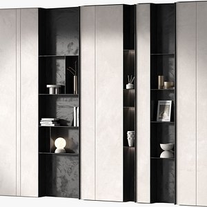 Modular shelving built in wall rack