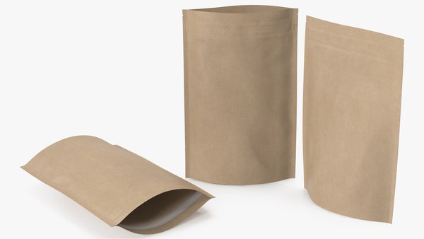 3D zipper kraft paper bags - TurboSquid 1713923